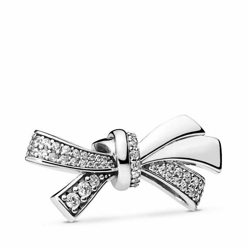 Pandora Brilliant Bow Charm Clearance NZ, Sterling Silver (190586-UCT)